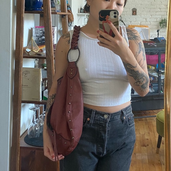 Eric Javits Brown Leather Shoulder Bag - Picture 6 of 9